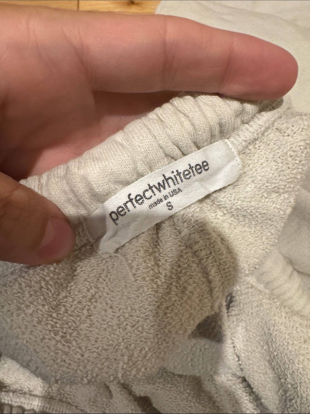 PERFECTWHITETEE johnny french terry easy sweatpant in oatmeal size Small - Picture 5 of 5